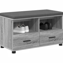 Halbank met kussen met lade Grijze Sonoma 80 x 38 x 46 cm><noscript><img width=