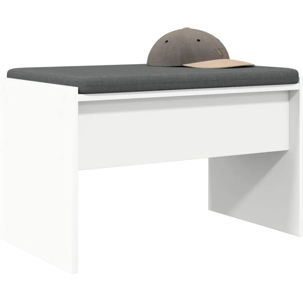 Bankjes*vidaXL Halbank met kussen 63 x 38 x 40 cm Wit