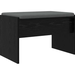 Bankjes*vidaXL Halbank met kussen 63 x 38 x 40 cm Zwart eiken