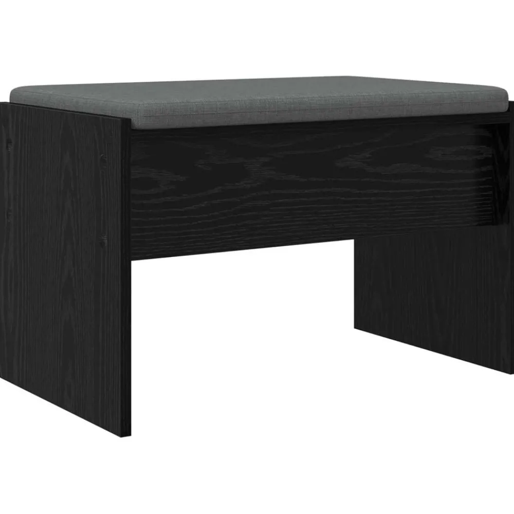 Bankjes*vidaXL Halbank met kussen 63 x 38 x 40 cm Zwart eiken