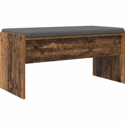 Bankjes*vidaXL Halbank met kussen Oudhout 83 x 38 x 40 cm Oud hout