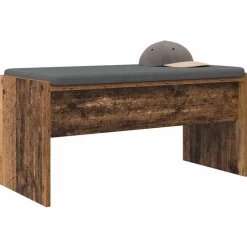 Bankjes*vidaXL Halbank met kussen Oudhout 83 x 38 x 40 cm Oud hout