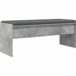 Bankjes*vidaXL Halbank met kussen Beton Grijs 103 x 38 x 40 cm Betongrijs