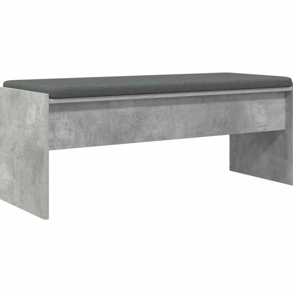 Bankjes*vidaXL Halbank met kussen Beton Grijs 103 x 38 x 40 cm Betongrijs