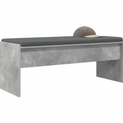 Bankjes*vidaXL Halbank met kussen Beton Grijs 103 x 38 x 40 cm Betongrijs