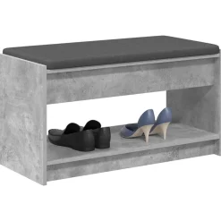 Halbank met kussen met plank Beton Grijs 83 x 38 x 45 cm><noscript><img width=