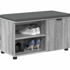 Halbank met kussen met plank Grijze Sonoma 80 x 38 x 46 cm><noscript><img width=