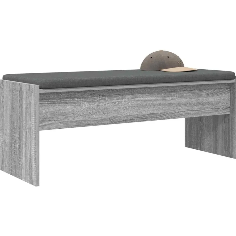Bankjes*vidaXL Halbank met kussen 103 x 38 x 40 cm Grijs sonoma