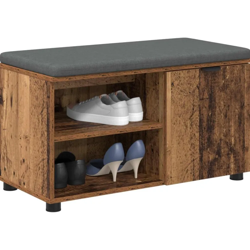 Halbank Oudhout 80 x 38 x 46 cm Geïndustrialiseerd hout en stof>vidaXL Sale