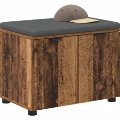 Halbank Oudhout 60 x 38 x 46 cm Geïndustrialiseerd hout en stof><noscript><img width=
