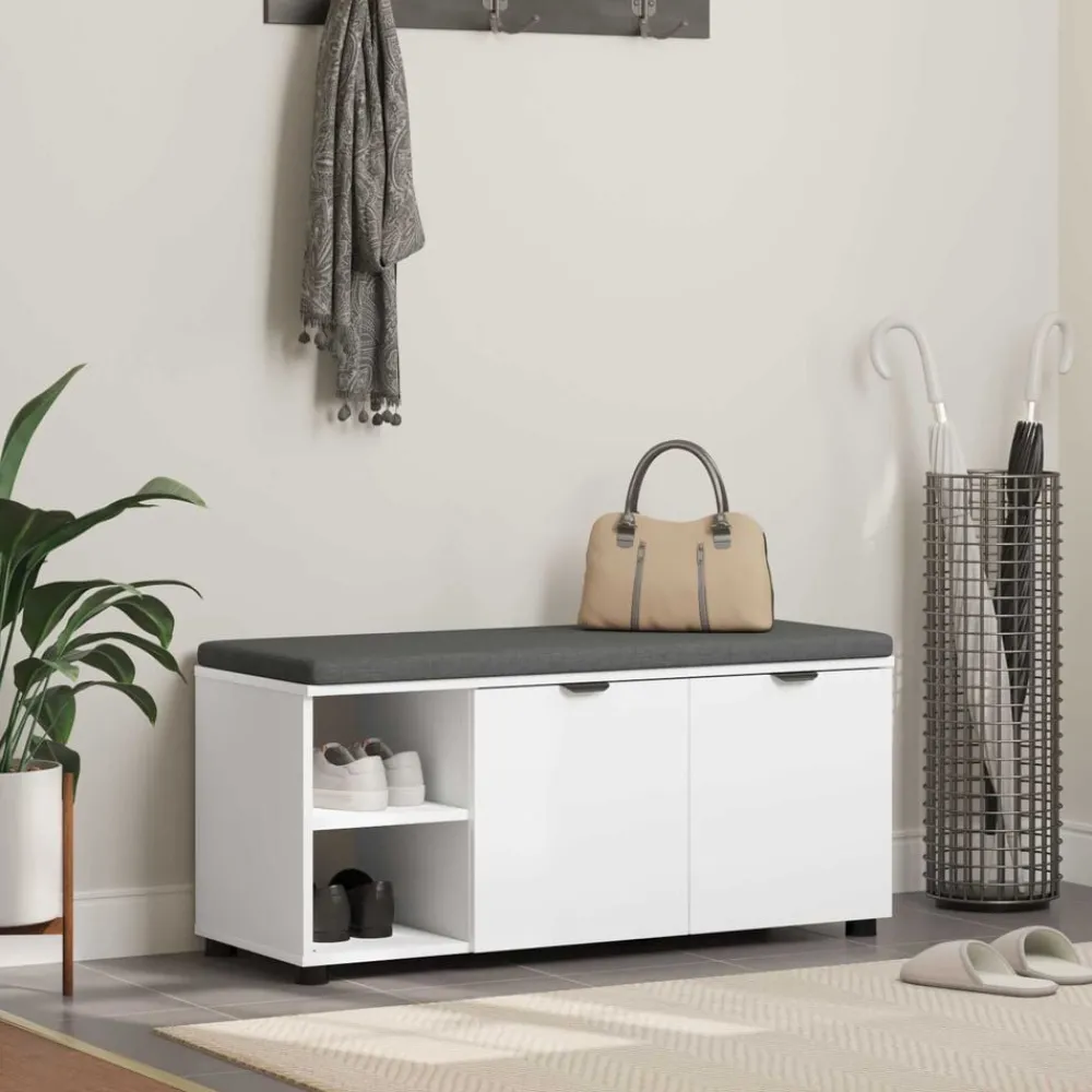 Halbank 100 x 38 x 46 cm Geïndustrialiseerd hout en stof>vidaXL Clearance