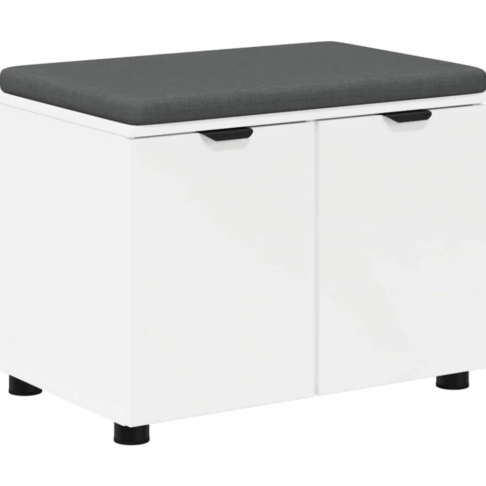 Bankjes*vidaXL Halbank 60 x 38 x 46 cm Geïndustrialiseerd hout en stof Wit