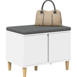 Halbank 60 x 38 x 46 cm Bewerkt hout en stof><noscript><img width=