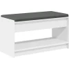 Halbank Wit 83 x 38 x 45 cm Geïndustrialiseerd hout en stof>vidaXL New