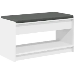 Halbank Wit 83 x 38 x 45 cm Geïndustrialiseerd hout en stof>vidaXL New