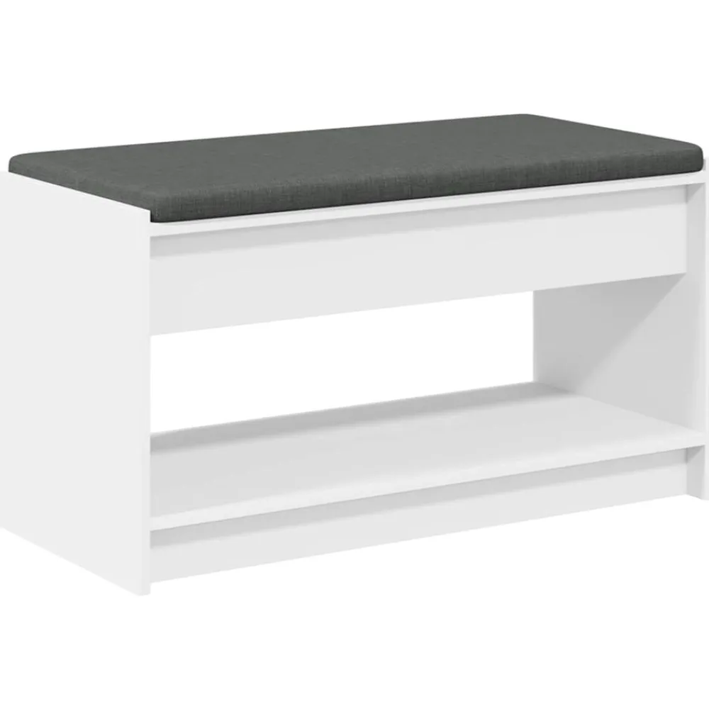 Halbank Wit 83 x 38 x 45 cm Geïndustrialiseerd hout en stof>vidaXL New