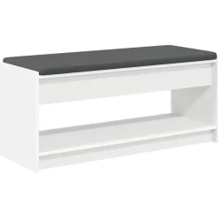 Bankjes*vidaXL Halbank 103 x 38 x 45 cm Geïndustrialiseerd hout en stof Wit