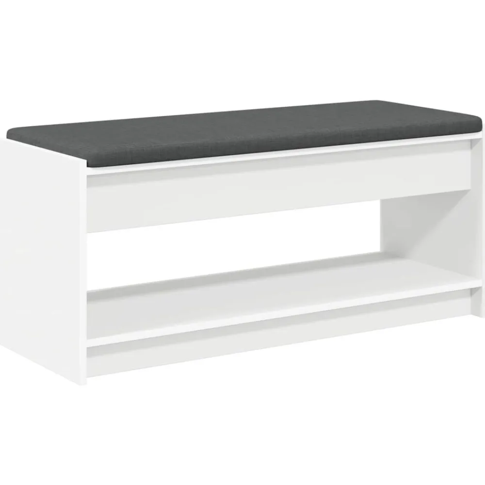 Bankjes*vidaXL Halbank 103 x 38 x 45 cm Geïndustrialiseerd hout en stof Wit