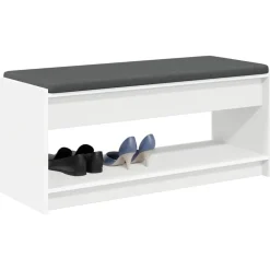 Bankjes*vidaXL Halbank 103 x 38 x 45 cm Geïndustrialiseerd hout en stof Wit