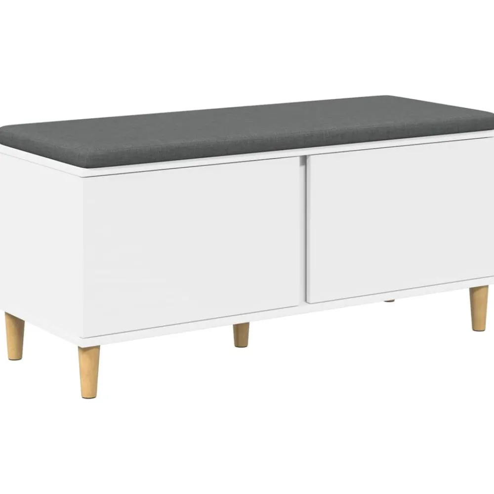 Bankjes*vidaXL Halbank 100 x 38 x 46 cm Geïndustrialiseerd hout en stof Wit