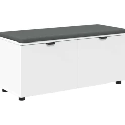 Bankjes*vidaXL Halbank 100 x 38 x 46 cm Geïndustrialiseerd hout en stof Wit