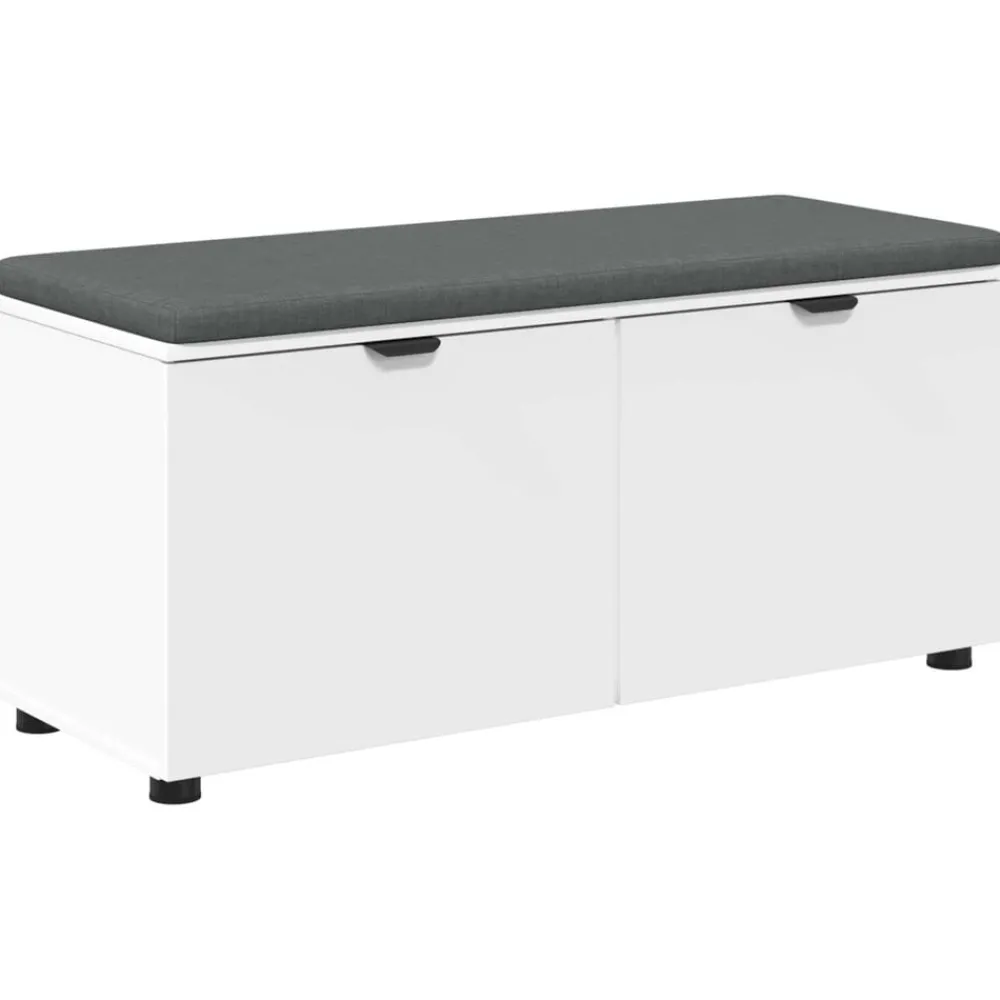 Bankjes*vidaXL Halbank 100 x 38 x 46 cm Geïndustrialiseerd hout en stof Wit
