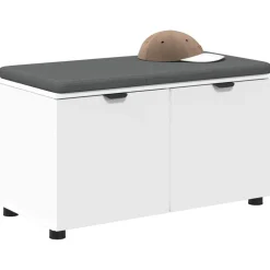 Halbank 80 x 38 x 46 cm Geïndustrialiseerd hout en stof><noscript><img width=