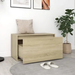 Halbank 80x40x45 cm bewerkt hout kleurig><noscript><img width=