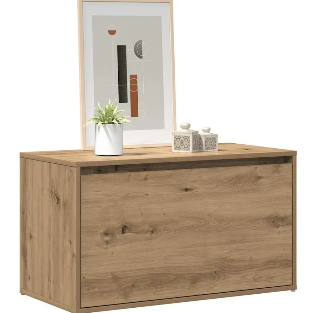Bankjes*vidaXL Halbankje 80x40x45 cm bewerkt hout artisanaal eikenkleur artisanaal eikenkleurig
