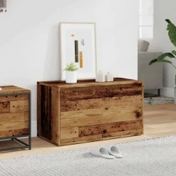 Bankjes*vidaXL Halbankje 80x40x45 cm bewerkt hout kleurig Oud hout
