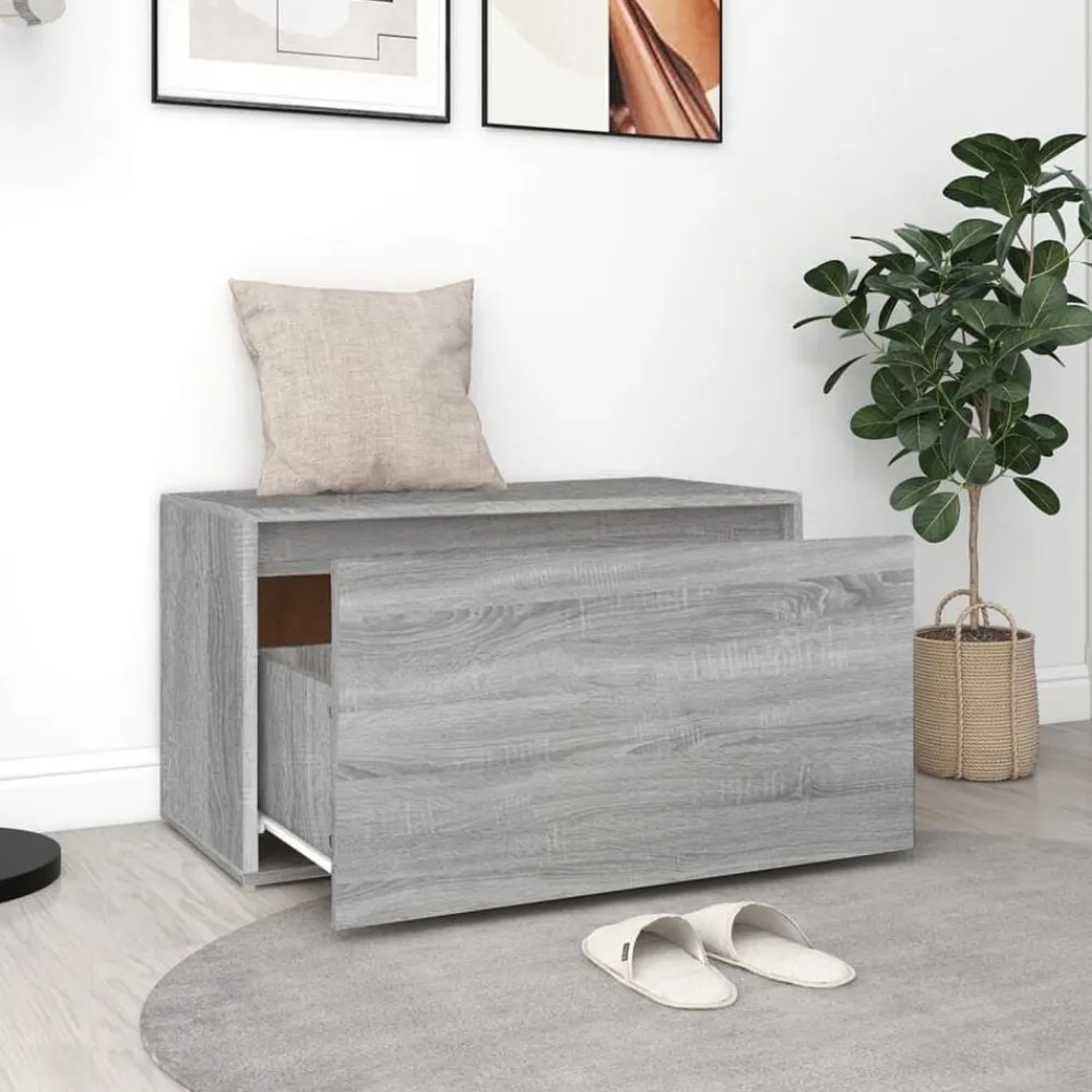 Halbankje 80x40x45 cm bewerkt hout eikenkleurig>vidaXL