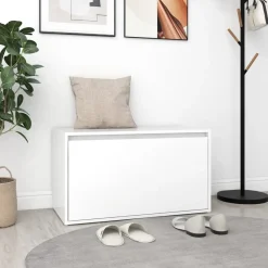 Bankjes*vidaXL Halbankje 80x40x45 cm bewerkt hout Wit