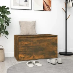 Bankjes*vidaXL Halbankje 80x40x45 cm bewerkt hout kleurig Gerookt eiken