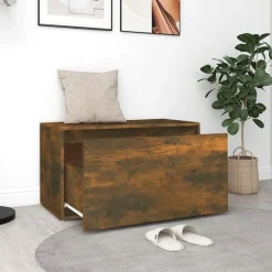 Bankjes*vidaXL Halbankje 80x40x45 cm bewerkt hout kleurig Gerookt eiken