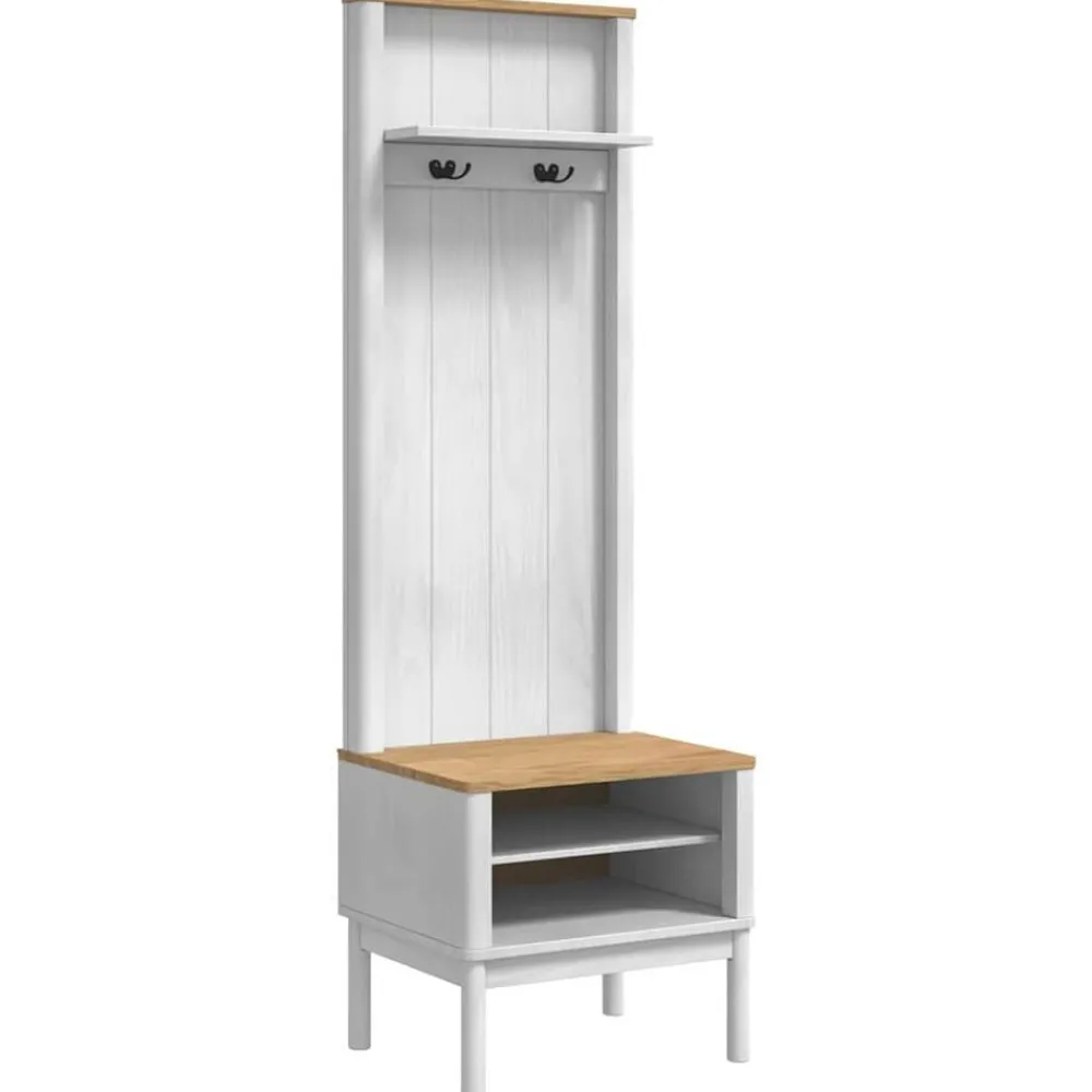 Halkast met plank FLORO 50 x 40 x 158 cm Massief Vurenhout>vidaXL New
