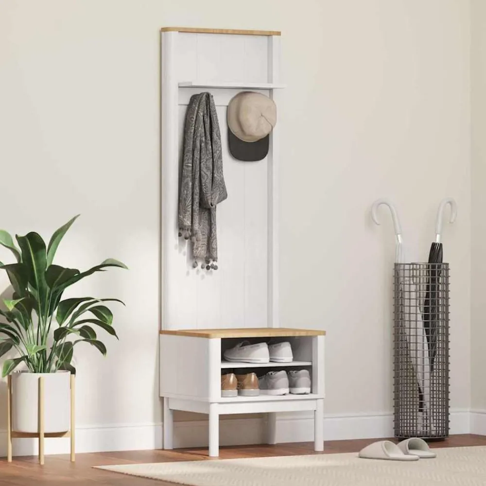 Halkast met plank FLORO 50 x 40 x 158 cm Massief Vurenhout>vidaXL New