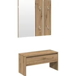 Halmeubelset bewerkt hout artisanaal eikenkleur>vidaXL Best