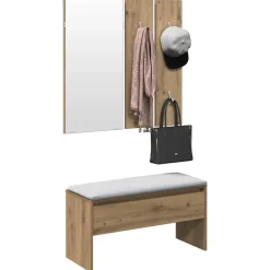 Halmeubelset bewerkt hout artisanaal eikenkleur><noscript><img width=
