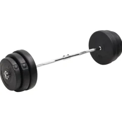 Fitness*vidaXL Halter gebogen met gewichten 90 kg