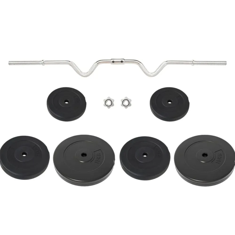 Halter gebogen met gewichten 60 kg>vidaXL Outlet