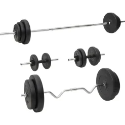 Fitness*vidaXL Halterset met gewichten 90 kg