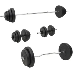 Halterset met gewichten 120 kg>vidaXL