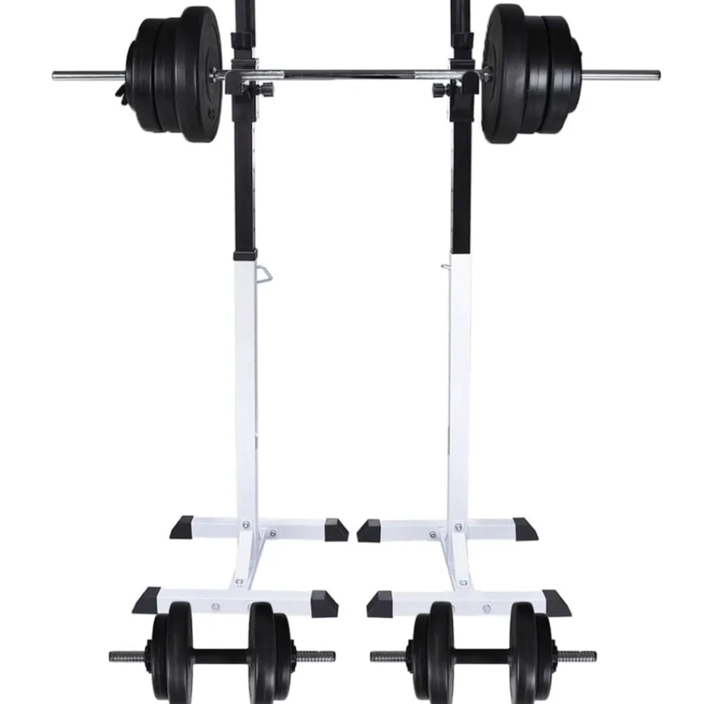 Fitness*vidaXL Halter-/squatrek met halterset 60,5 kg