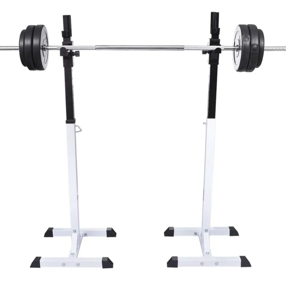 Fitness*vidaXL Halter-/squatrek met halterset 60,5 kg