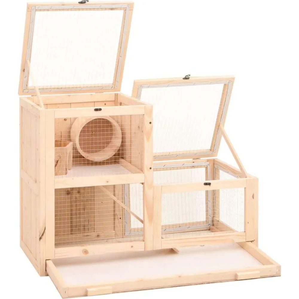 Hamsterkooi 81x40x60 cm massief vurenhout>vidaXL Sale