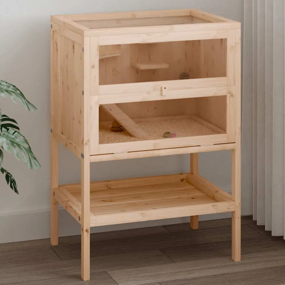 Huisdierbenodigdheden*vidaXL Hamsterkooi 55x40x80 cm massief vurenhout
