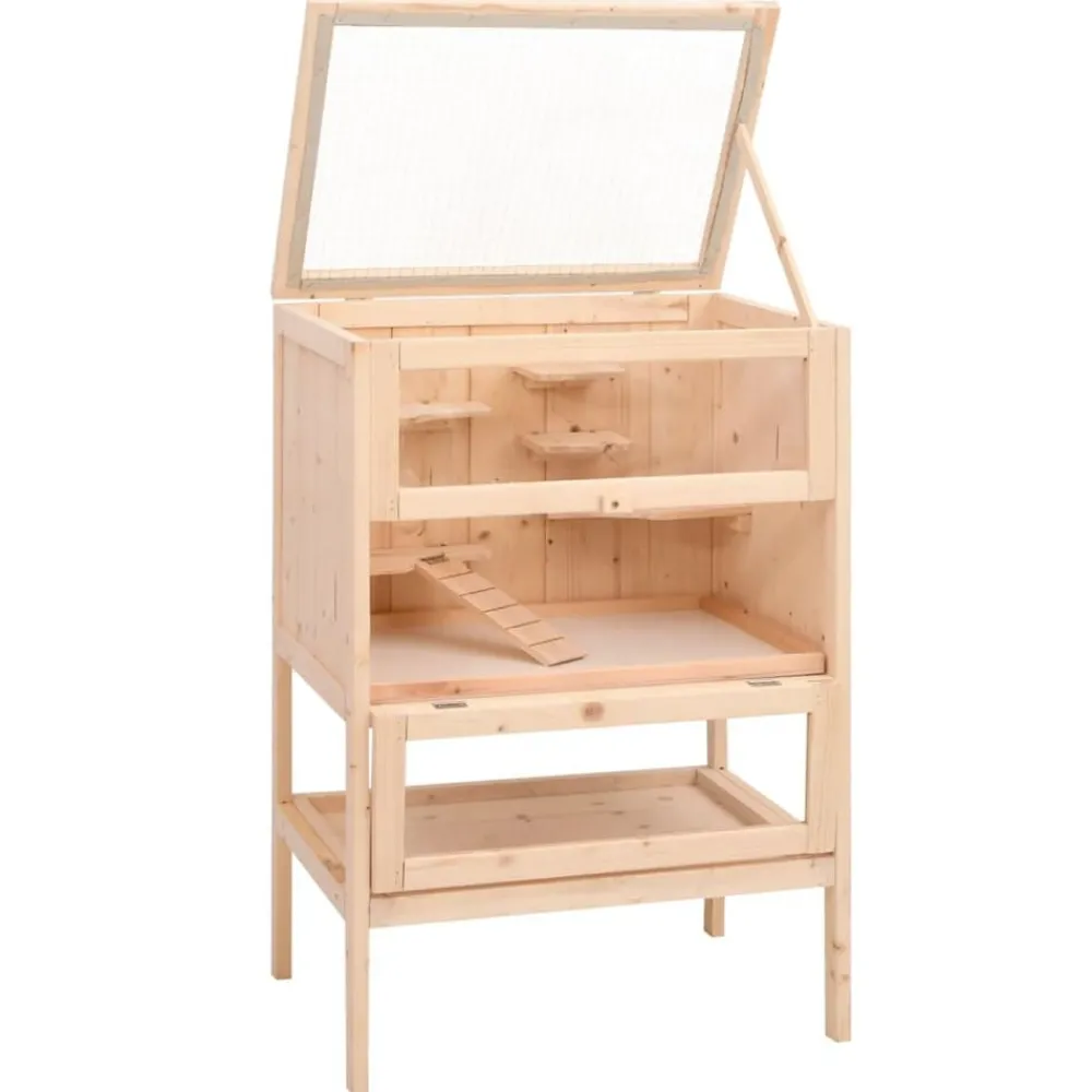 Huisdierbenodigdheden*vidaXL Hamsterkooi 55x40x80 cm massief vurenhout