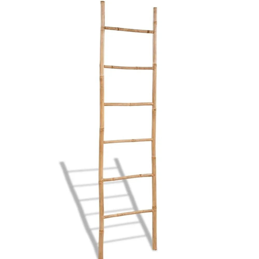 Handdoekenladder met 6 sporten bamboe>vidaXL Discount