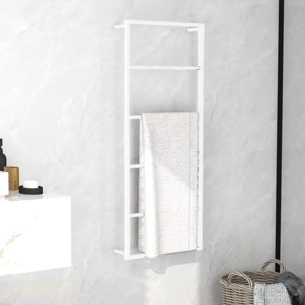 Badkameraccessoires*vidaXL Handdoekenrek 45x10x115 cm Staal Wit
