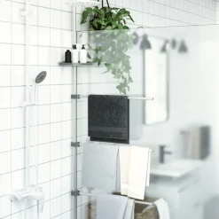 Badkameraccessoires*vidaXL Handdoekenrek 47x280 cm aluminium